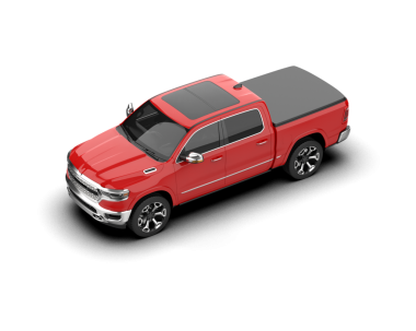 Siyah arka planda bir kamyonetin 3 boyutlu görüntüsü.