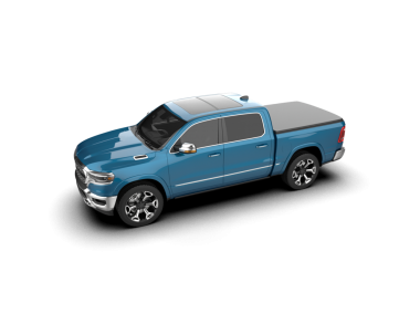 Kamyoneti beyaz renkte olan mavi bir kamyonet. 3d illüstrasyon