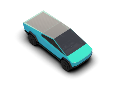 Siyah arka planda arabanın izometrik simgesi. 3 boyutlu resim.