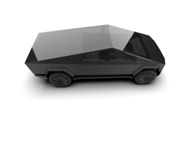 beyaz arka planda izole edilmiş siyah küçük araba, 3 boyutlu illüstrasyon.