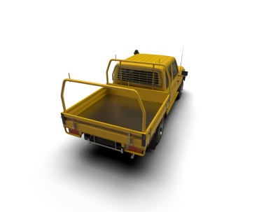 Siyah arka planda römorku olan modern bir kamyon. 3d oluşturma