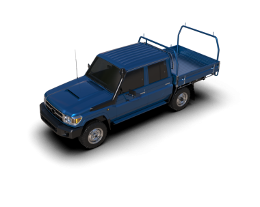 Siyah arka planı olan mavi bir araba. en üstteki görünüm.