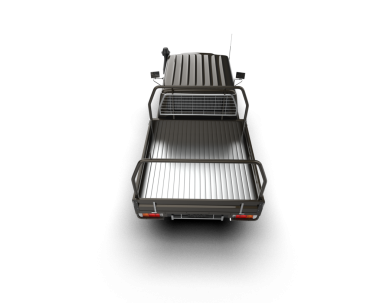 Siyah üzerine izole edilmiş bir arka planda markalı bir yatağın 3 boyutlu görüntülenmesi