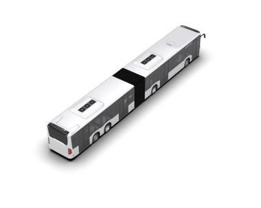 Siyah arkaplanı olan beyaz çift katlı otobüs