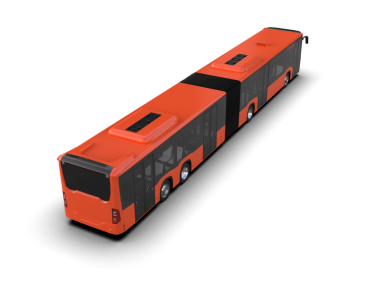 modern kırmızı otobüs siyah arka planda izole edildi. 3D oluşturuldu