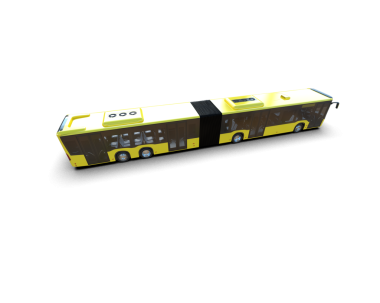 Otobüs beyaz arka planda izole edildi. 3d illüstrasyon.