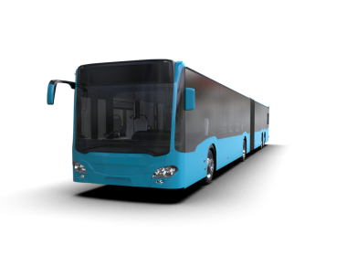 mavi otobüs siyah arkaplanda izole edildi