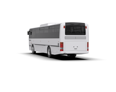 modern beyaz otobüs siyah arkaplanda izole edildi