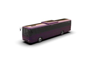 Ulaşım, ulaşım otobüsü, siyah arkaplanda 3D görüntüleme