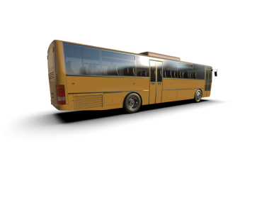 Klipsleme yolu ile siyah arkaplanda izole edilmiş otobüs