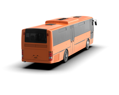 Siyah arka planda yansıması olan modern şehir otobüsü.