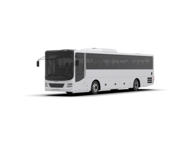 beyaz arkaplan üzerindeki otobüsün gerçekçi 3 boyutlu canlandırması