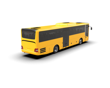 Siyah arkaplanda sarı otobüs