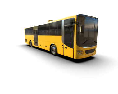 Ulaşım için sarı otobüs. 3d illüstrasyon