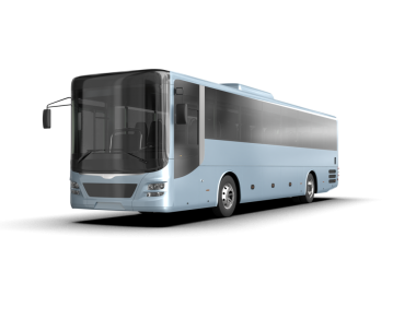 arkaplanda beyaz otobüs izole edildi