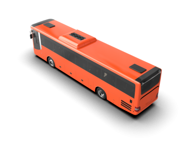 modern otobüs siyah arkaplanda izole edildi