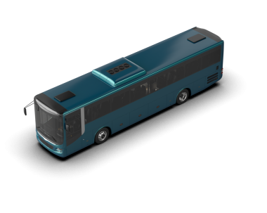 Modern otobüs siyah arka planda. 3 boyutlu model