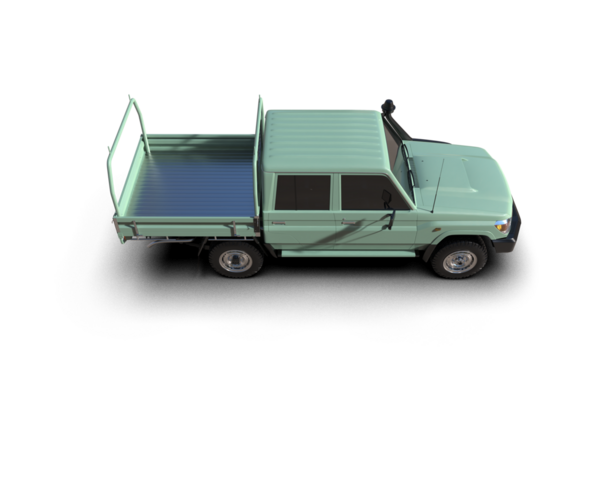 Küçük yeşil araba beyaz arka planda izole edilmiş. 3d oluşturma