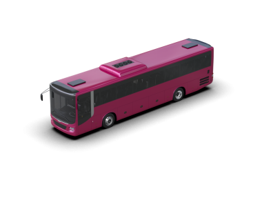 Otobüs beyaz arka planda izole edildi. 3d illüstrasyon