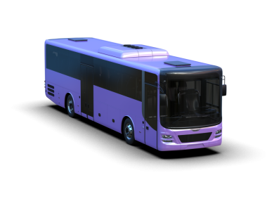 Modern bir otobüsün 3 boyutlu resmi