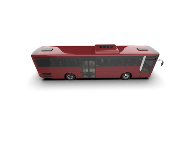 Kırmızı otobüs izole edildi. 3d oluşturma