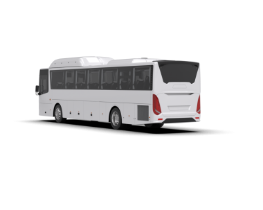 Beyaz otobüs izole edildi. arka taraf