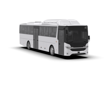 Beyaz arkaplanda izole edilmiş otobüs