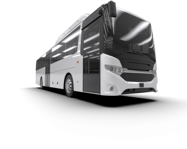 Otobüs beyaz bir arkaplanda izole edilmiş. 3d illüstrasyon.