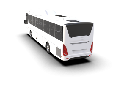 Siyah arkaplanda beyaz çizgileri olan otobüs