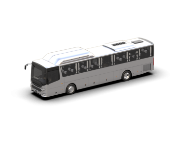 otobüs siyah arkaplanda izole edildi.