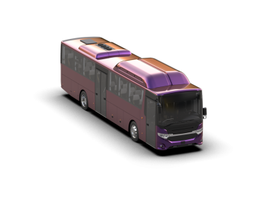 Beyaz arkaplanda izole edilmiş otobüs