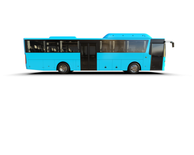 Otobüs beyazda izole edilmiş. 3d illüstrasyon.