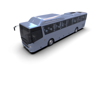 Siyah arka planda modern şehir otobüsü