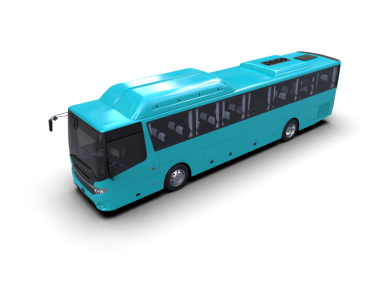 Beyaz arkaplanda izole edilmiş otobüs