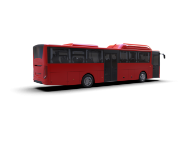 kırmızı otobüs beyaz arkaplanda izole edildi