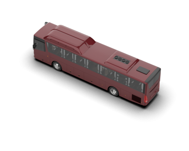 Gri arkaplanda kırmızı otobüs