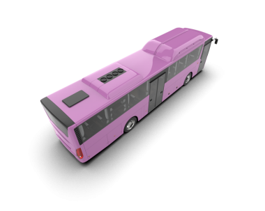 Pembe arkaplanı olan otobüs.