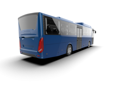 Beyaz arkaplanda otobüs