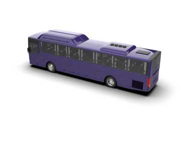 Beyaz arkaplan üzerinde izole edilmiş otobüs 3 boyutlu oluşturma