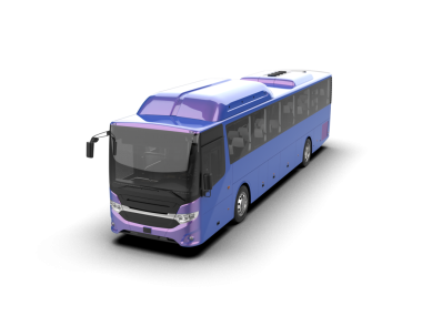 Beyaz arkaplanda izole edilmiş otobüs.