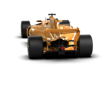 Siyah arka planda izole edilmiş altın araba..