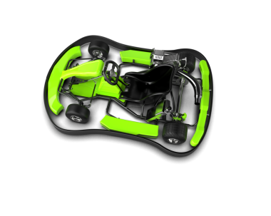 Siyah arka planda izole edilmiş yeşil elektrikli araba.