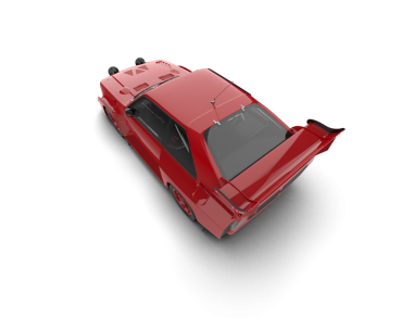 Kırmızı spor araba beyaz arka planda izole edilmiş. 3d resimleme.