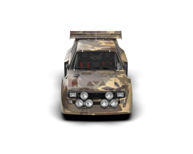 Stüdyoda izole edilmiş eski bir araba.