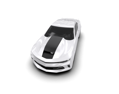 Araba beyaz arka planda izole edilmiş. 3d illüstrasyon.