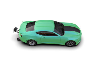 beyaz arka planda yeşil modern araba