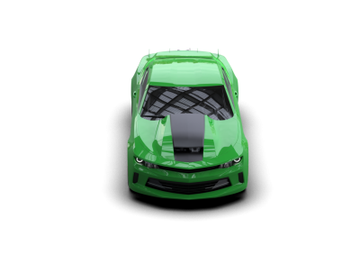 modern, uzun gölgeli yeşil bir araba. 3d oluşturma