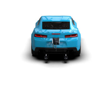 Modern araba arka planda izole edilmiş. 3D görüntüleme - illüstrasyon