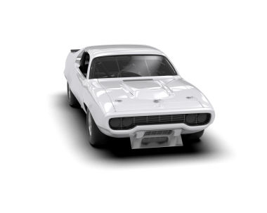 Beyaz arka planda izole edilmiş eski bir arabanın 3 boyutlu canlandırması