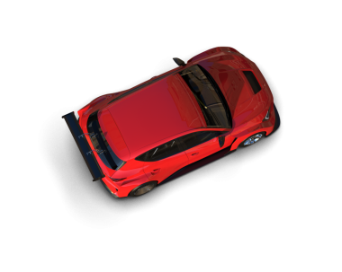 Siyah arka planı olan kırmızı araba.